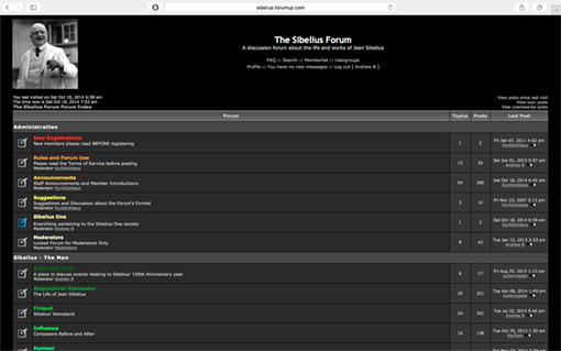 Sibelius Forum screenshot